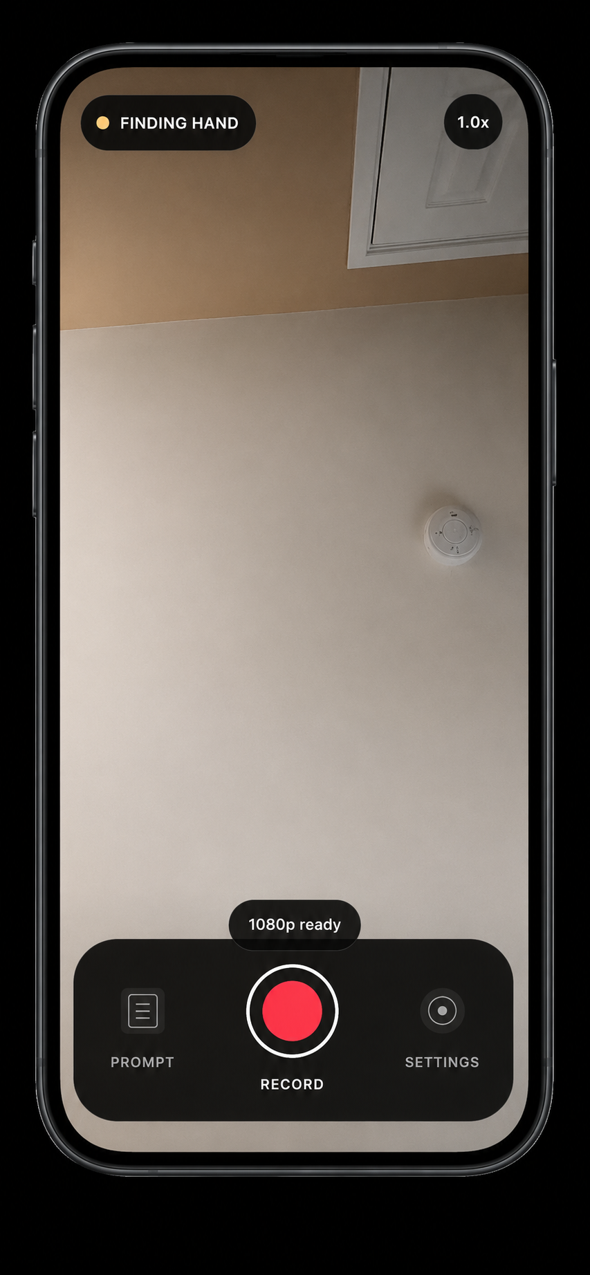 Airtake mobile recording interface with prompt and settings controls